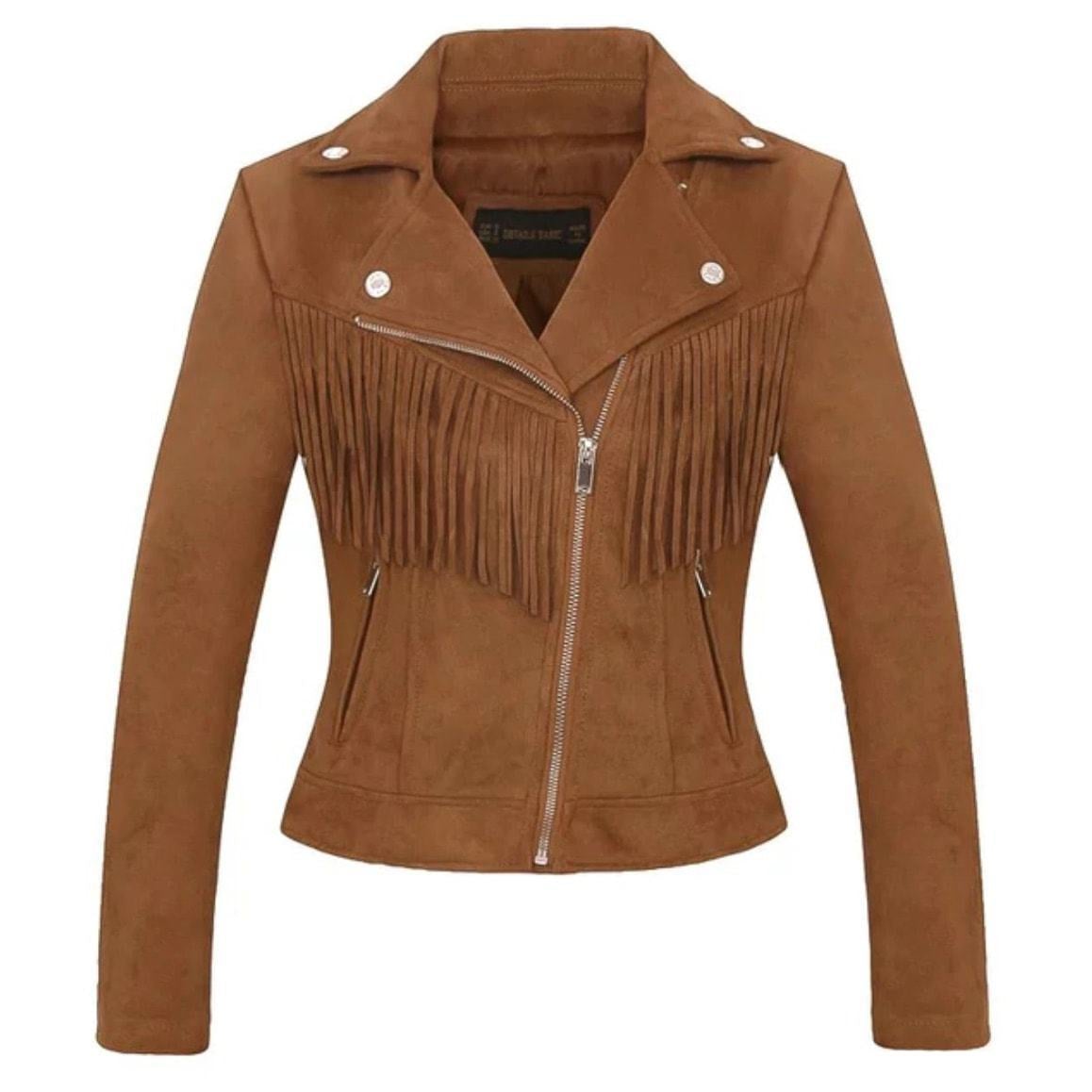Veste Western Femme Sans Manches - Style Cowboy à Franges, Daim Synthétique - Look Bohème Années 70, Hippie