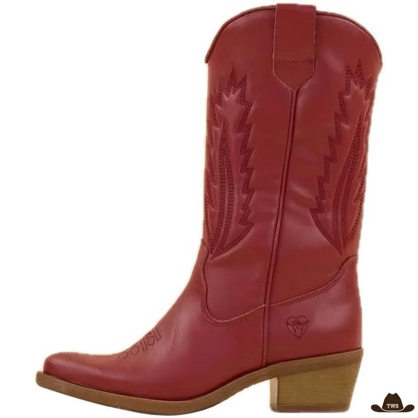 Bottes Cowboy Rouge Femme