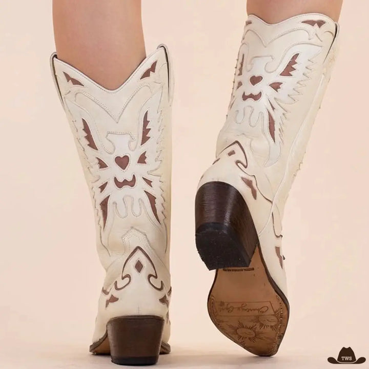 Bottes en Cuir Équitation Western Femme