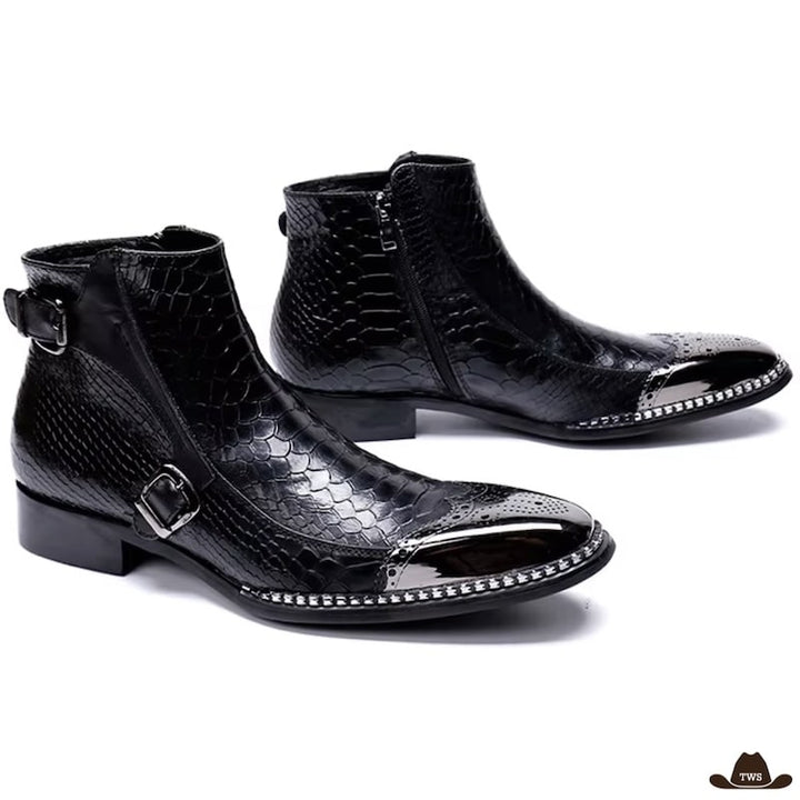 Bottines Façon Cowboy Noires