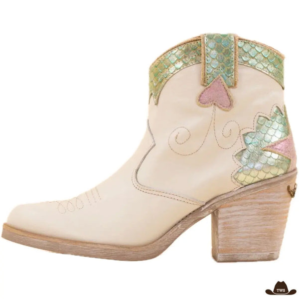 Bottines Western Femme Beiges