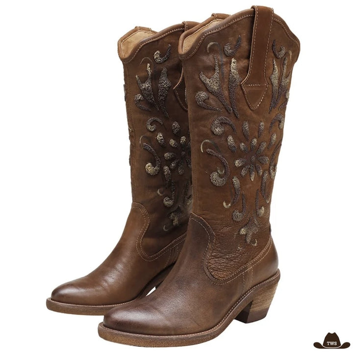 Bottes de Country Femme Marron