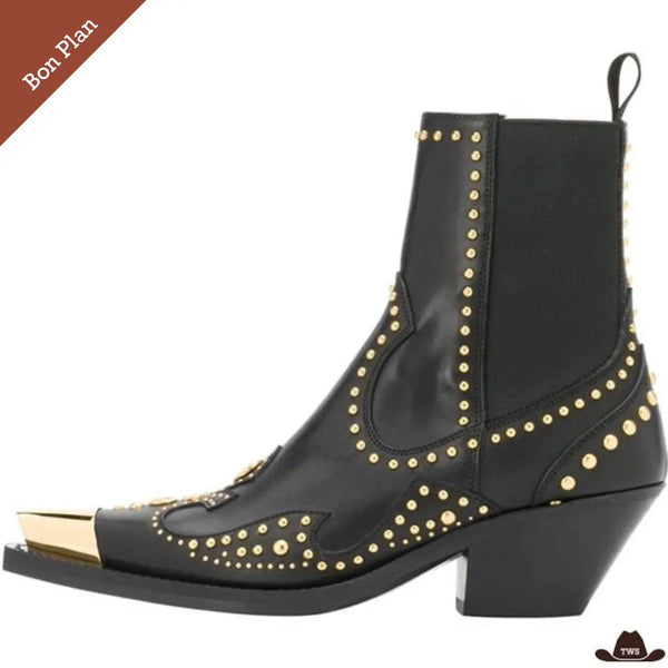 Bottines Cowboy Femme À Clou - Pointures 36 et 39 - Bon Plan