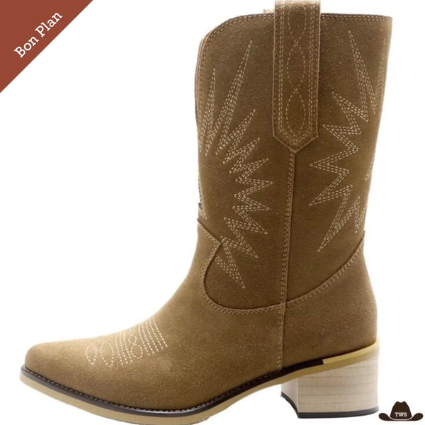 Bottes Western Daim - Pointures 38 et 40 - Bon Plan