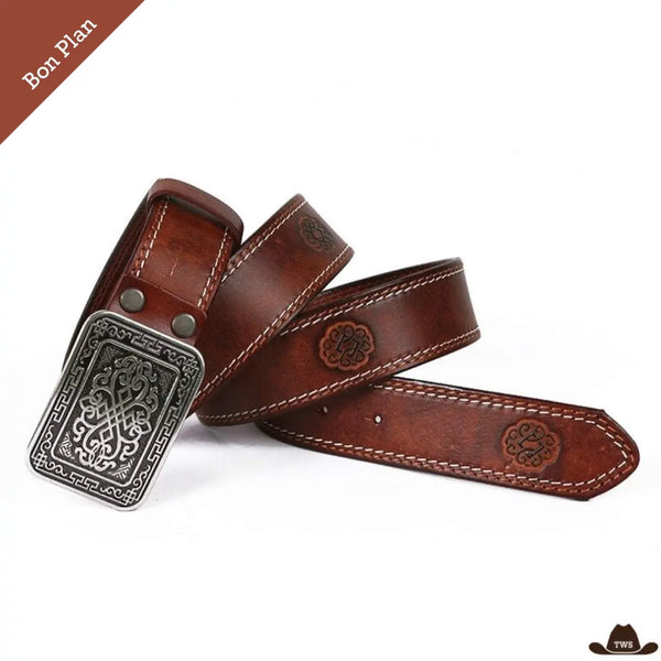 Ceinture Cuir Renfort Épaisse Western - 105 cm - Bon Plan
