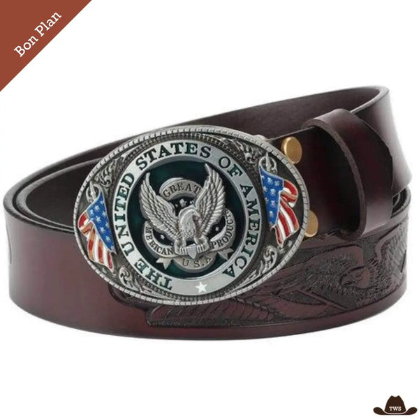 Ceinture Cuir Homme Style Western - 90 et 105 cm - Bon Plan