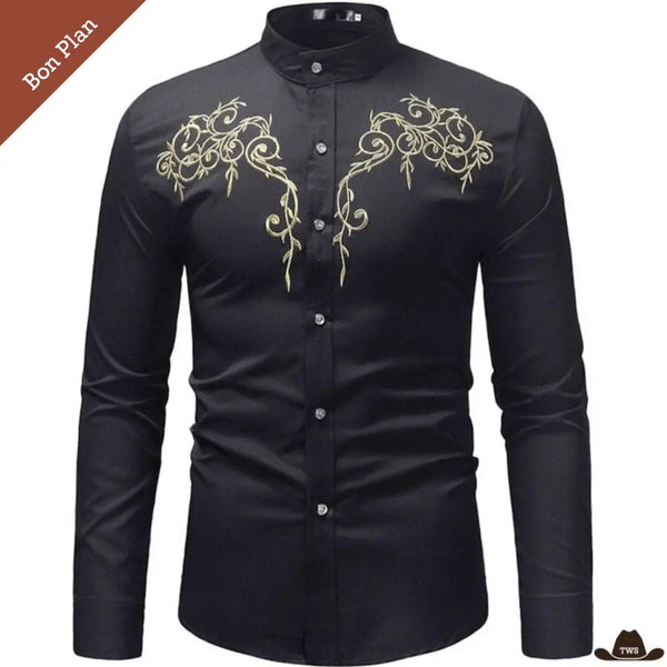 Chemise de Western Homme Noire - M - Bon Plan