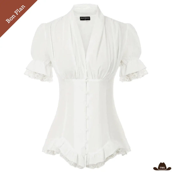 Chemise Western Femme Blanche - S - Bon Plan