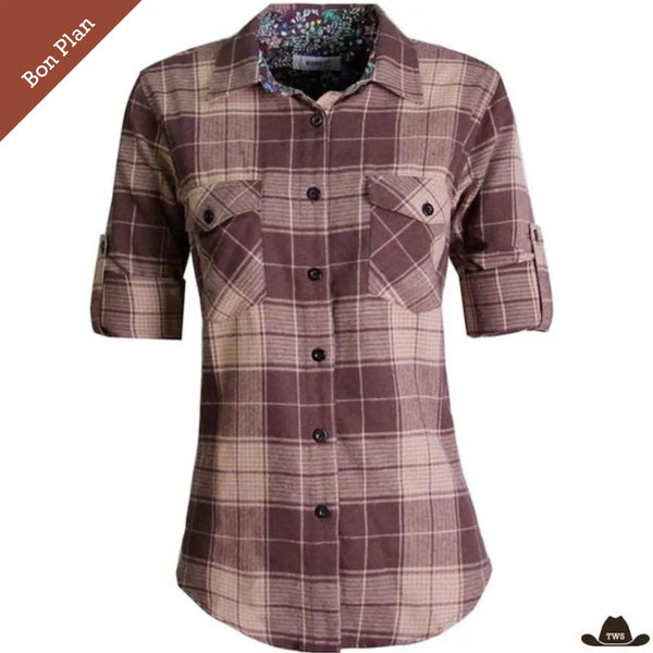 Chemise Country Femme Marron - M - Bon Plan
