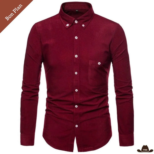 Chemise Western Velours Homme - M - Bon Plan