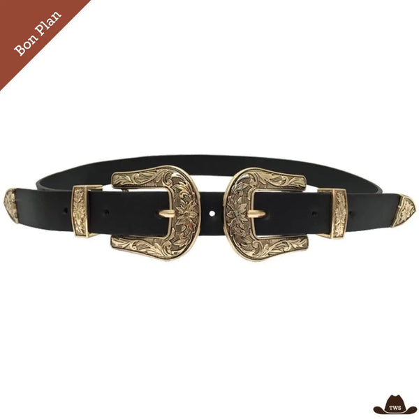Ceinture Western Femme Double Boucle - 105 cm - Bon Plan