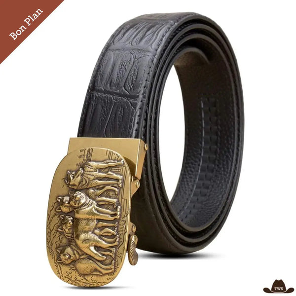 Ceinture Cuir Western Pour Homme - 115 cm - Bon Plan