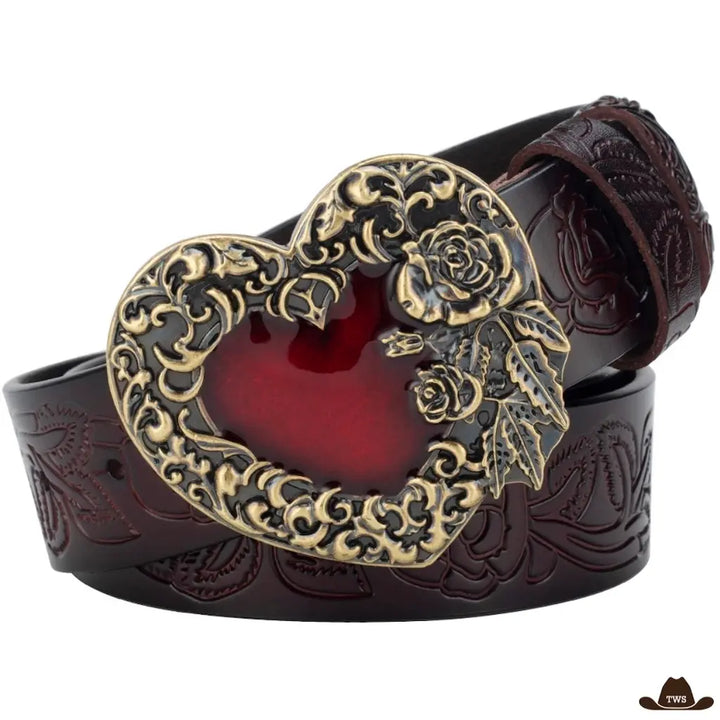 Ceinture Cowboy Femme en Cuir marron