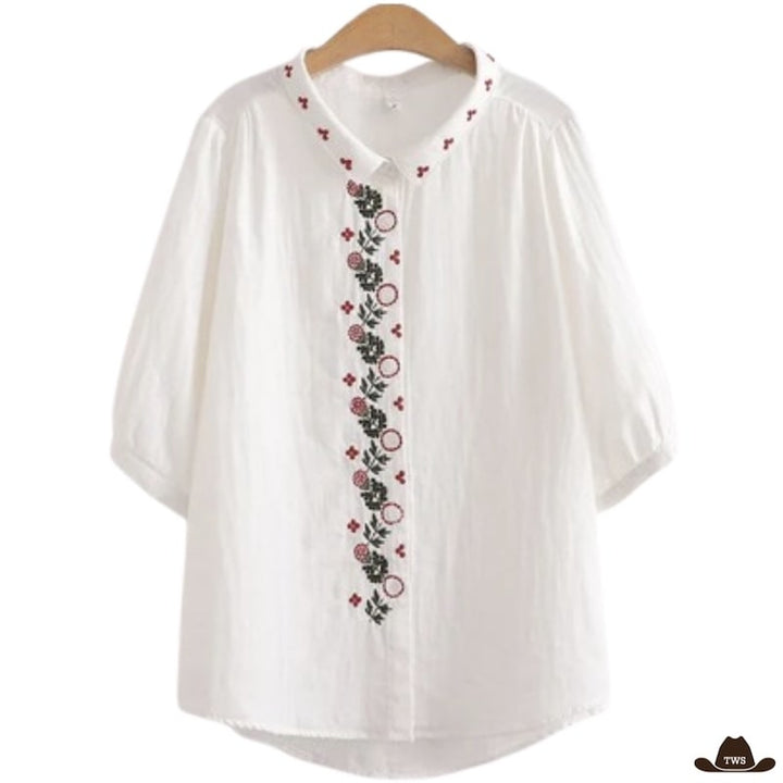 Chemise Femme Western à Manches Courtes