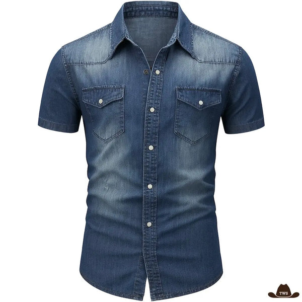 Chemise Western Jean Manches Courtes
