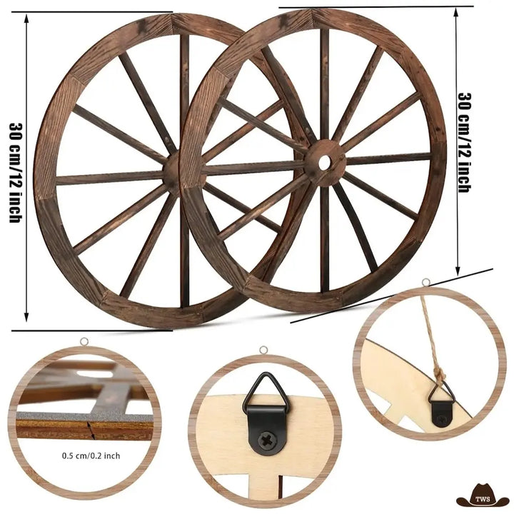 Roues de Charrette Décoratives Bois