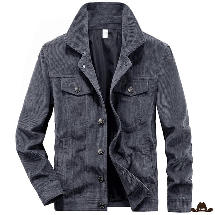 Veste Cowboy Mi-Longue Grise