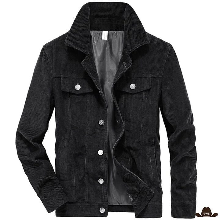 Veste Cowboy Mi-Longue Noire