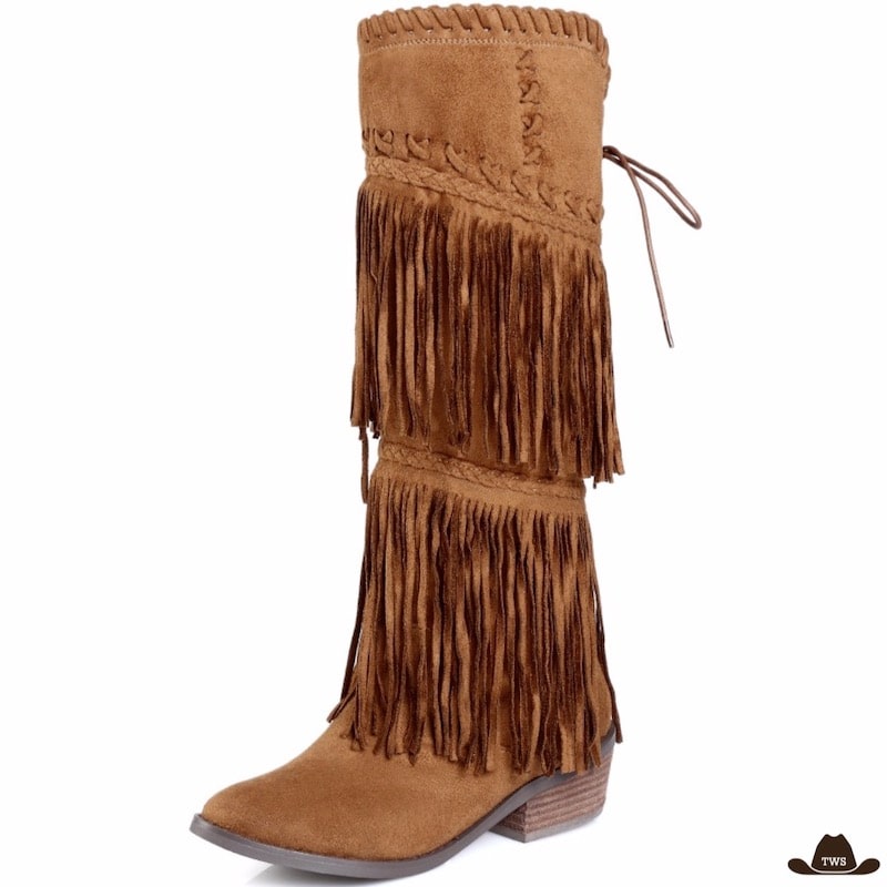 Western femme à franges réversibles chaps complets marron Western femme à franges réversibles chaps complets marron