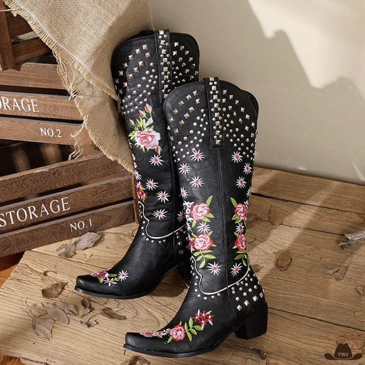 Bottes Inspiration Western Femme Noires