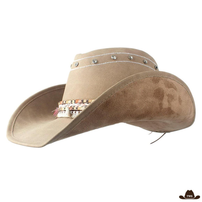 Chapeau de Cowboy Cuir Femme Bohème