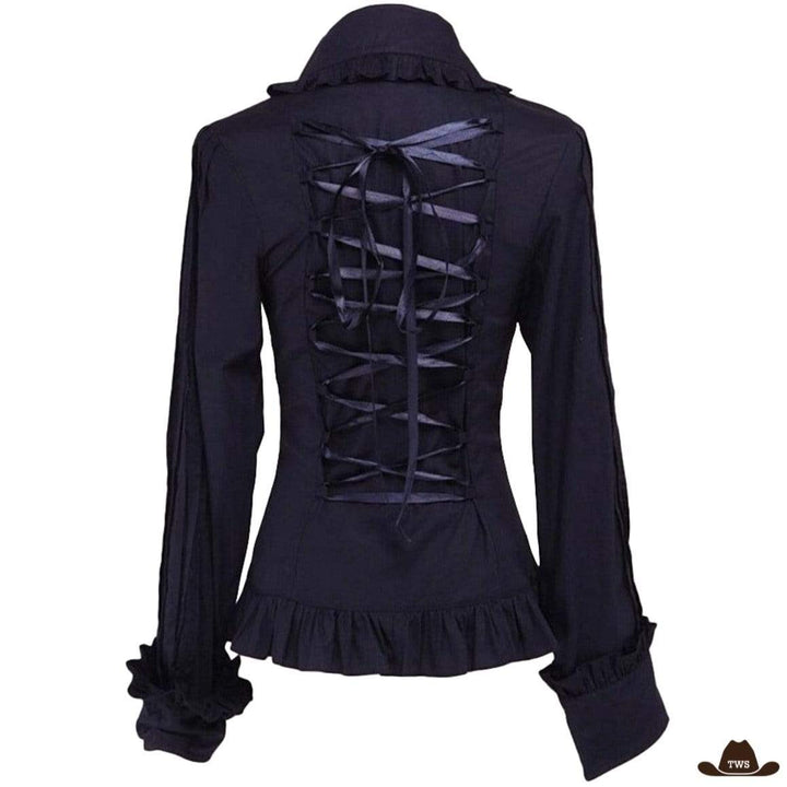 Blouse Noire Style Country Western