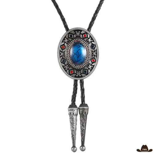 Bolo Tie Cravate Western Cuir Homme Bandmax - Charm Acier Inoxydable Cowboy Style Vintage