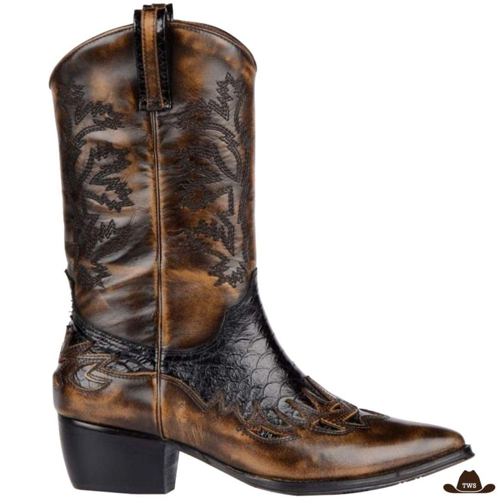 bottes cuir cowboy