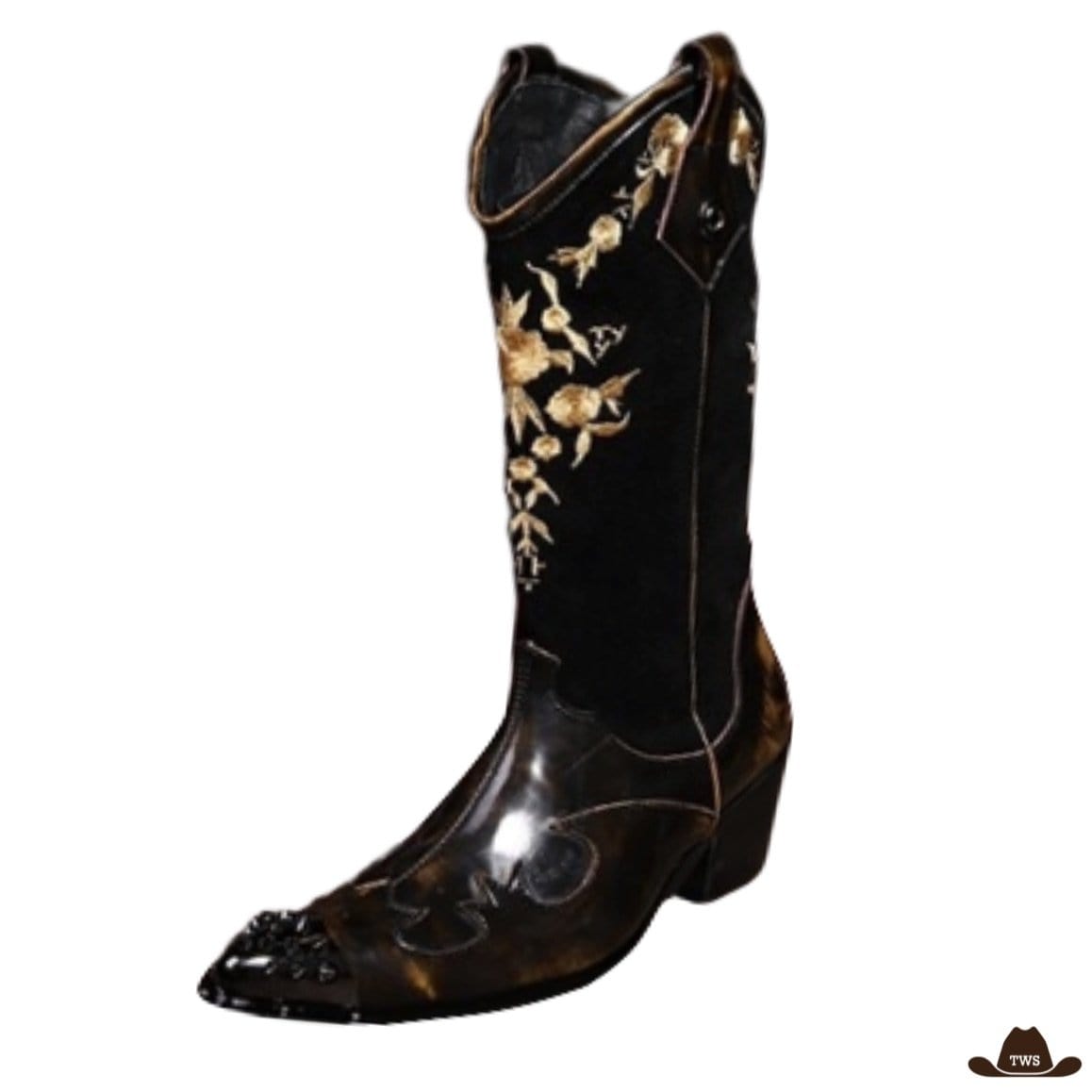 Bottes Western Cowboy Roper Bandito En Cuir Premium - Taille 9 US Large (E,W) - Marron - Neuf Dans Boîte