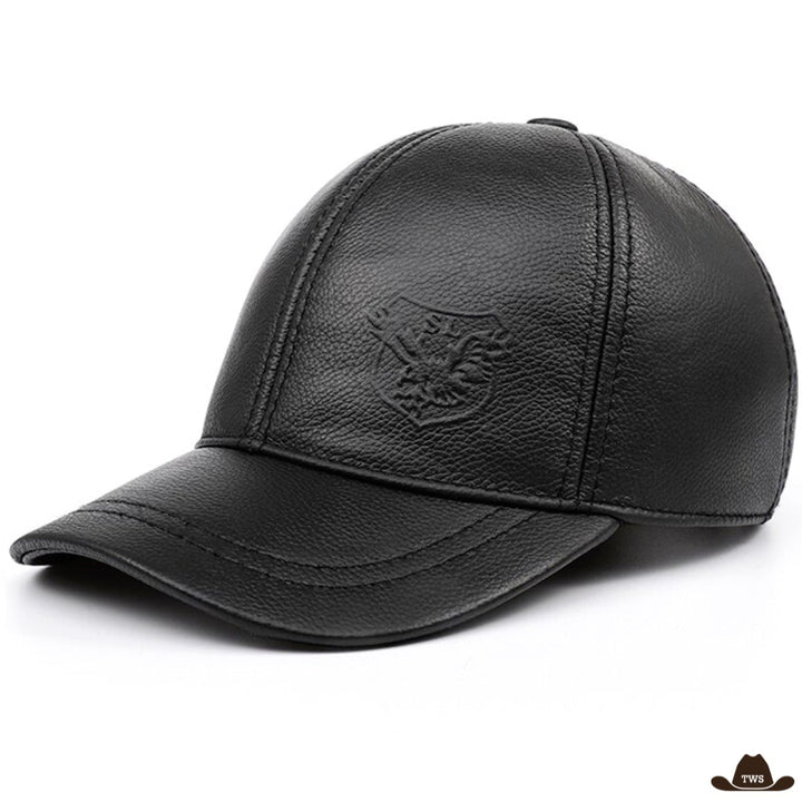 casquette cuir noir