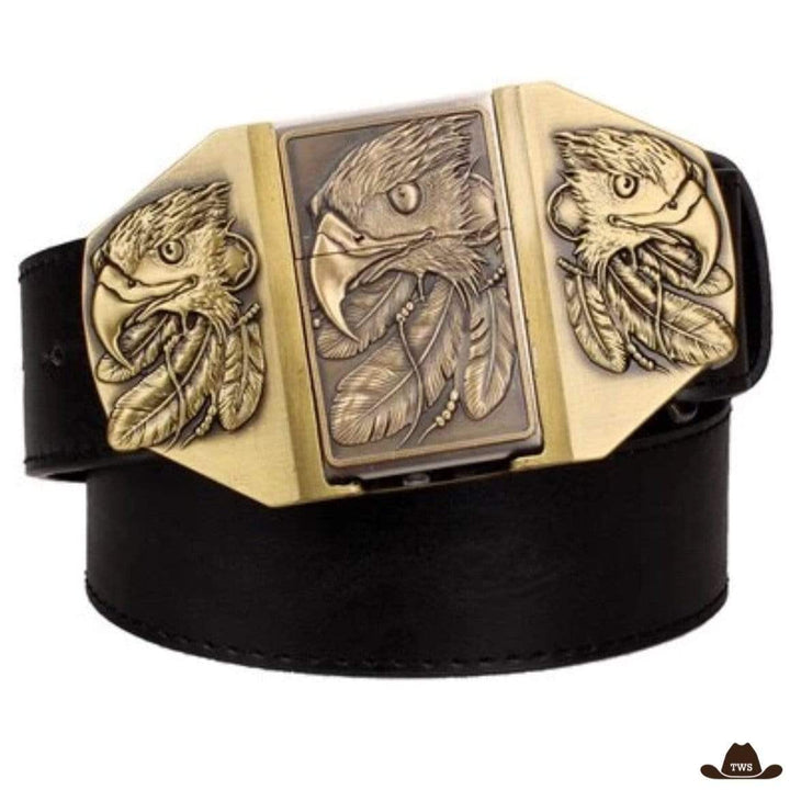 ceinture cowboys noire décoré avec aigle
