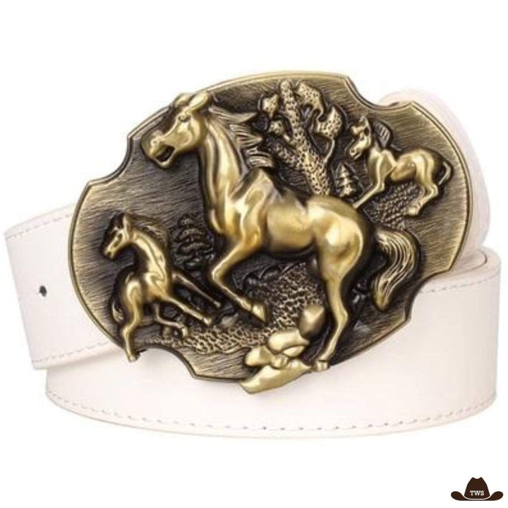 Ceinture de Western en Cuir - blanc