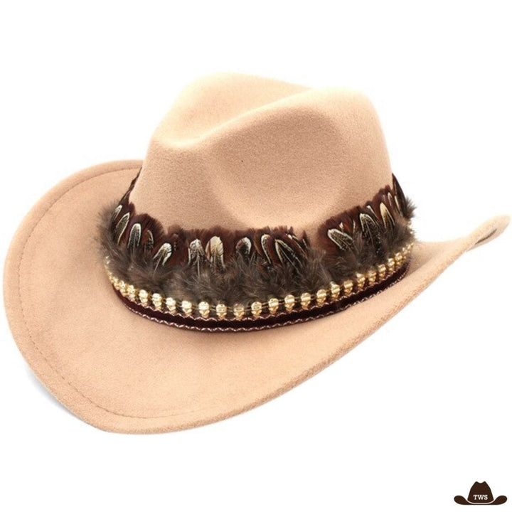chapeau cowboy indien beige