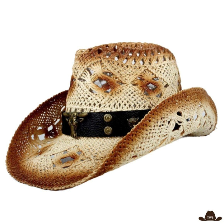 Chapeau de Paille Western Femme Marron