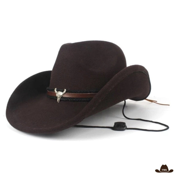 Chapeau Feutre Laine Western Brown