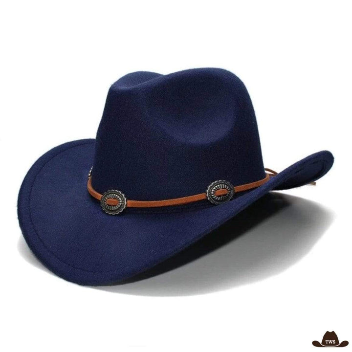 Chapeau Western en Feutre Bleu