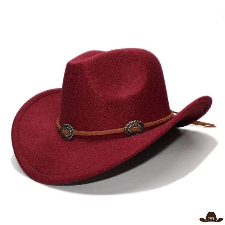 Chapeau Western en Feutre Bordeaux