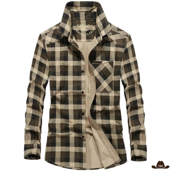 Chemise Western Bicolore Marron