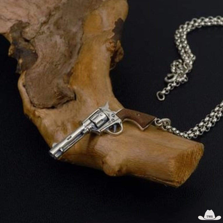 Collier cowboy Revolver - Argent Massif 925