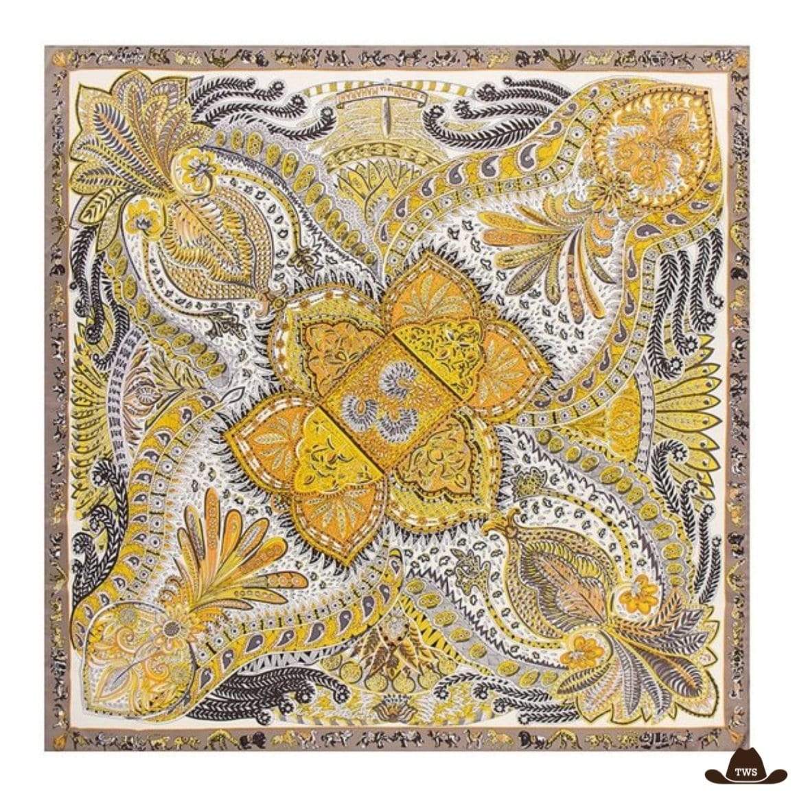 Chiffon sauvage/écharpe noir et doré 35 x 35 po. WR3303X Chiffon sauvage/écharpe noir et doré 35 x 35 po. WR3303X