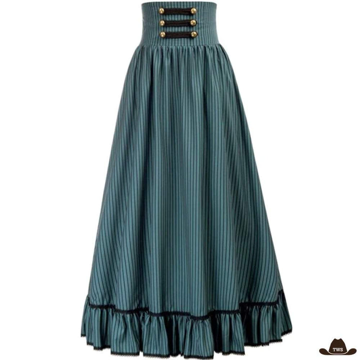 Jupe Longue Style Western Cow Girl Verte