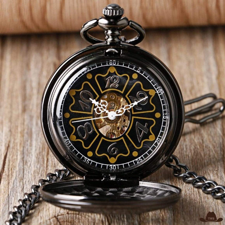 Montre à Gousset Mécanique Noire Intérieur