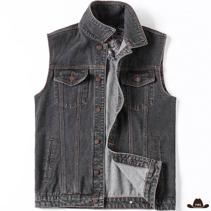 Veste Jean Homme Cowboy Noire
