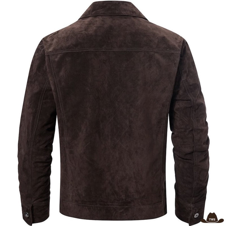 Veste Western en Daim Marron
